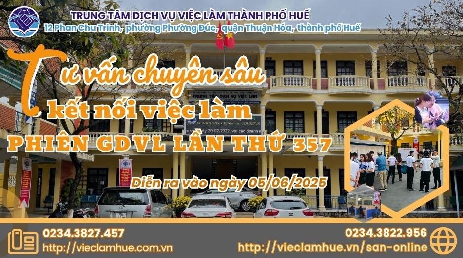 MỜI THAM GIA PHIÊN GIAO DỊCH VIỆC LÀM TRỰC TUYẾN VÀ TRỰC TIẾP LẦN THỨ 357 